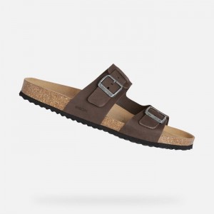 Geox Sandal Ghita Sandale Panske Tmavo Káva | 86950-ZMKJ