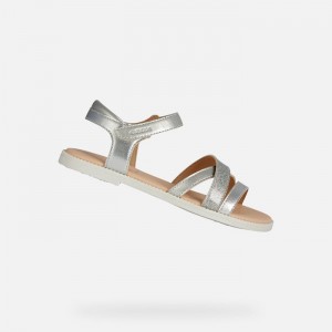 Geox Sandal Karly Sandale Dievcenske Strieborne | 45203-NLGZ