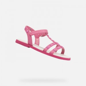 Geox Sandal Karly Sandale Dievcenske Tmavo Ruzove | 17856-YUWN