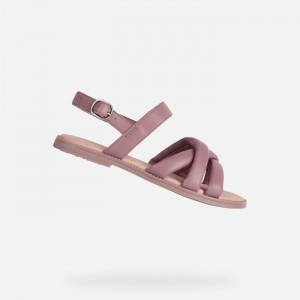 Geox Sandal Karly Sandale Dievcenske Tmavo Ruzove | 31572-BWLJ