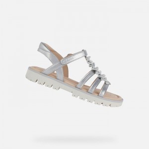 Geox Sandal Starblush Sandale Dievcenske Strieborne | 26847-BAXS