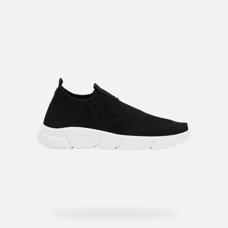 Geox Aril Slip On Chlapcenske Čierne | 52784-DXTN