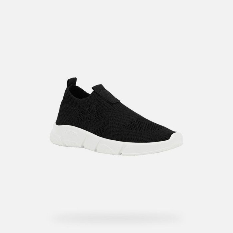 Geox Aril Slip On Chlapcenske Čierne | 52784-DXTN