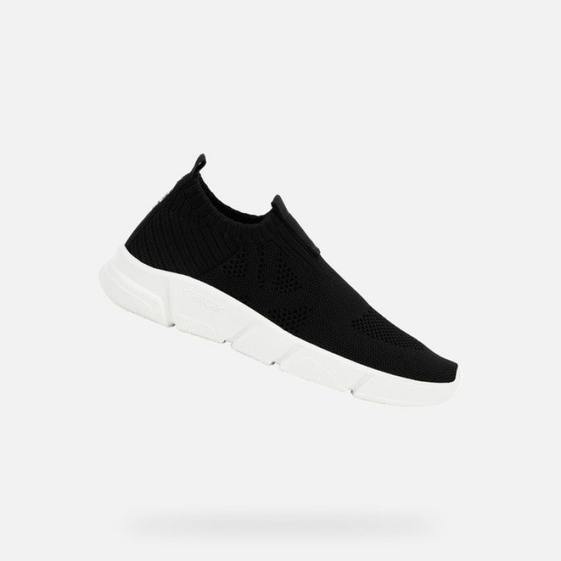 Geox Aril Slip On Chlapcenske Čierne | 52784-DXTN