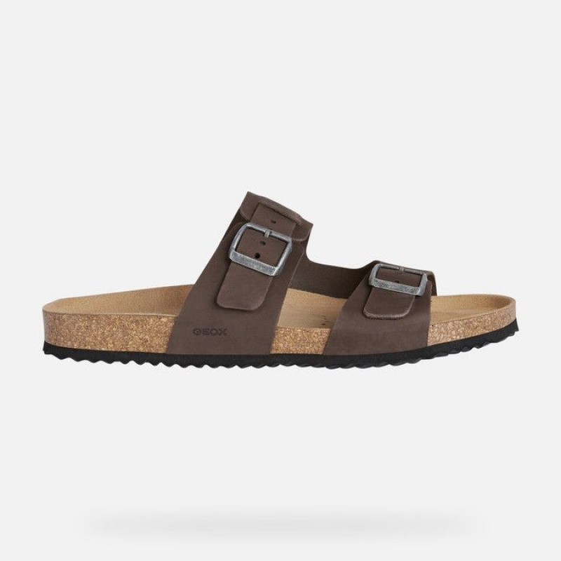 Geox Sandal Ghita Sandale Panske Tmavo Káva | 86950-ZMKJ