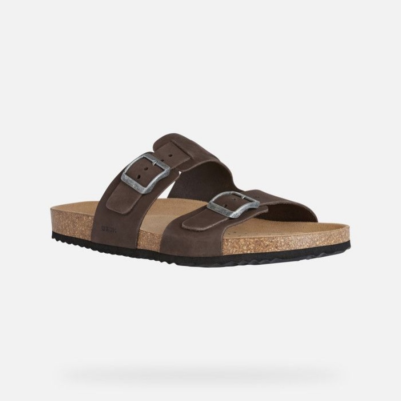 Geox Sandal Ghita Sandale Panske Tmavo Káva | 86950-ZMKJ