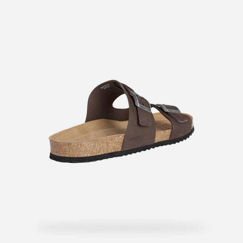 Geox Sandal Ghita Sandale Panske Tmavo Káva | 86950-ZMKJ