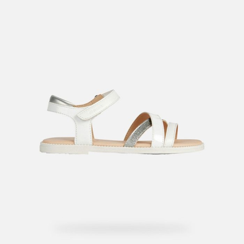 Geox Sandal Karly Sandale Dievcenske Biele | 58139-RKBO