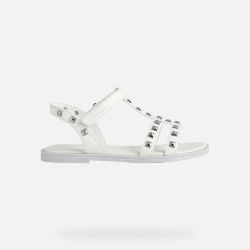 Geox Sandal Karly Sandale Dievcenske Biele | 61478-XKME