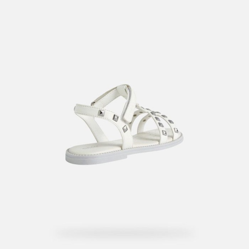 Geox Sandal Karly Sandale Dievcenske Biele | 61478-XKME