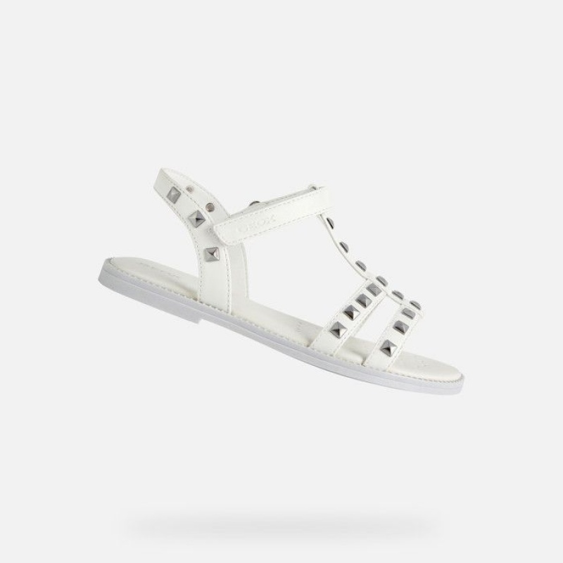 Geox Sandal Karly Sandale Dievcenske Biele | 61478-XKME