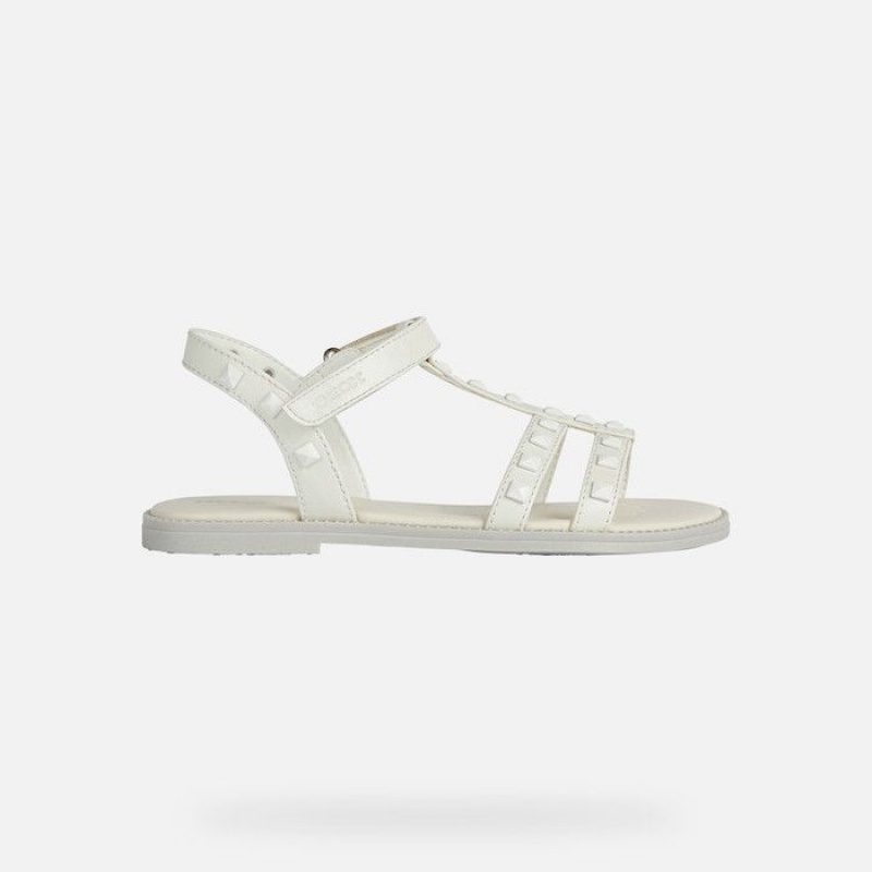 Geox Sandal Karly Sandale Dievcenske Biele | 92048-UOHJ