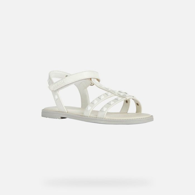 Geox Sandal Karly Sandale Dievcenske Biele | 92048-UOHJ