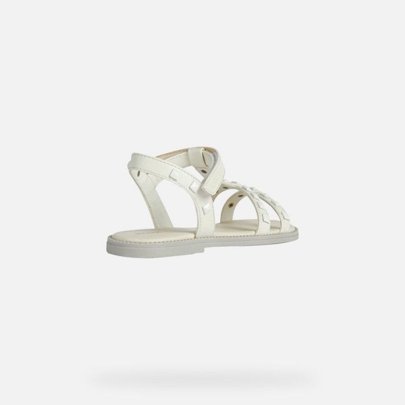 Geox Sandal Karly Sandale Dievcenske Biele | 92048-UOHJ