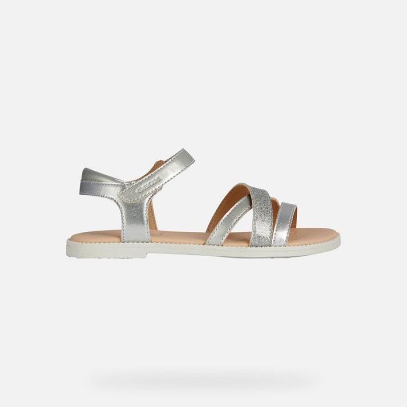 Geox Sandal Karly Sandale Dievcenske Strieborne | 45203-NLGZ