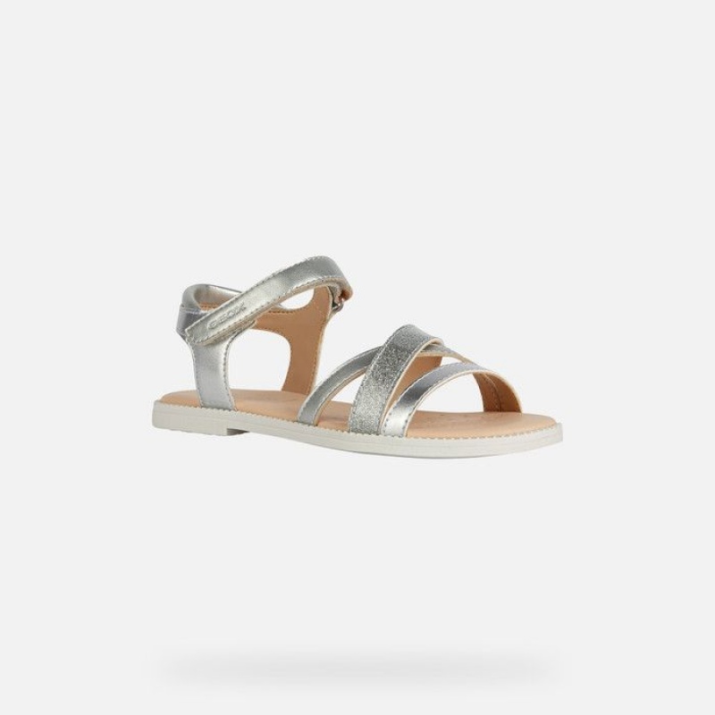 Geox Sandal Karly Sandale Dievcenske Strieborne | 45203-NLGZ