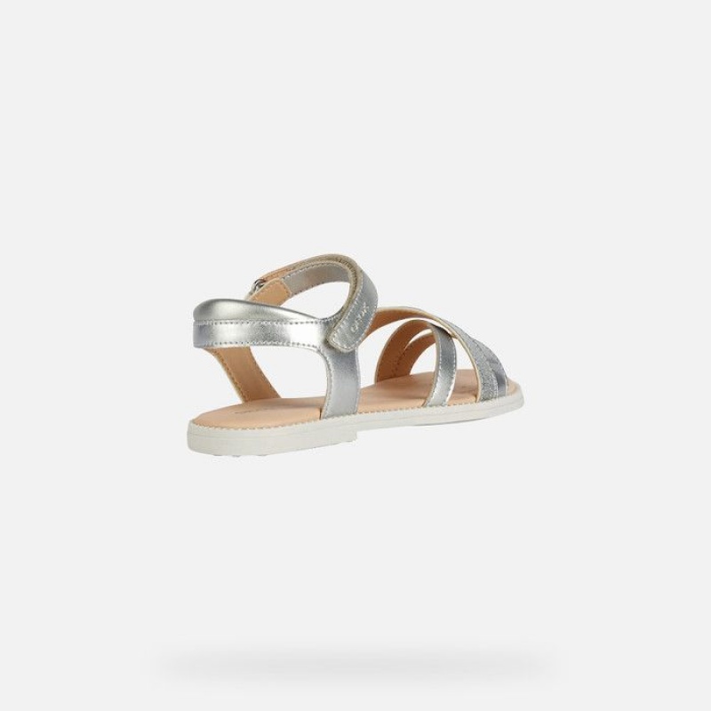 Geox Sandal Karly Sandale Dievcenske Strieborne | 45203-NLGZ