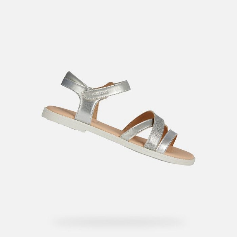 Geox Sandal Karly Sandale Dievcenske Strieborne | 45203-NLGZ