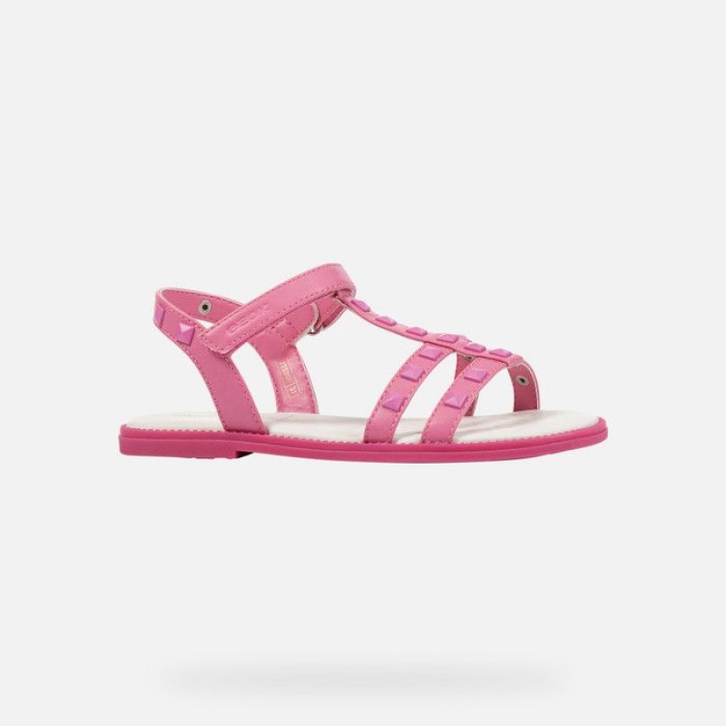 Geox Sandal Karly Sandale Dievcenske Tmavo Ruzove | 17856-YUWN