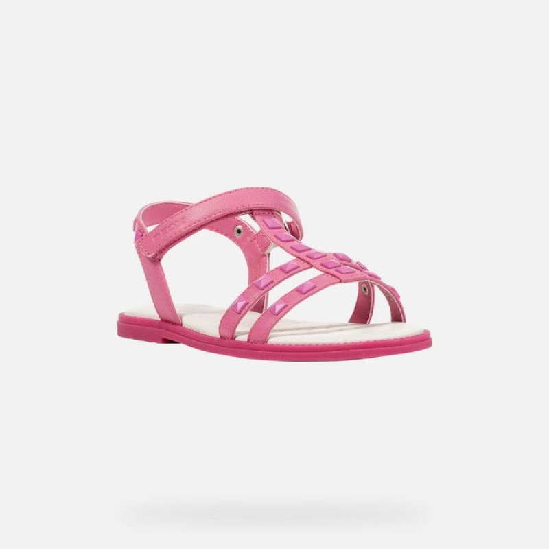 Geox Sandal Karly Sandale Dievcenske Tmavo Ruzove | 17856-YUWN