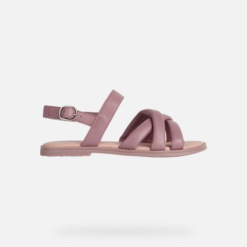 Geox Sandal Karly Sandale Dievcenske Tmavo Ruzove | 31572-BWLJ