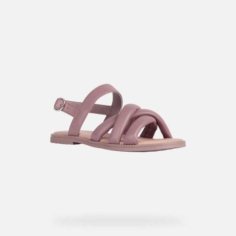 Geox Sandal Karly Sandale Dievcenske Tmavo Ruzove | 31572-BWLJ