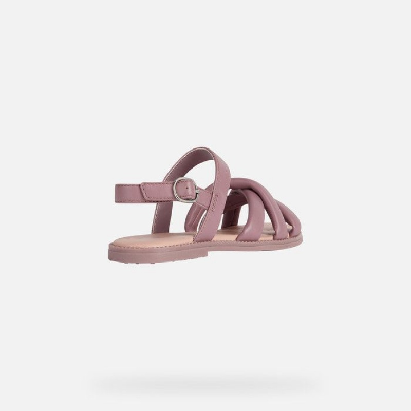 Geox Sandal Karly Sandale Dievcenske Tmavo Ruzove | 31572-BWLJ