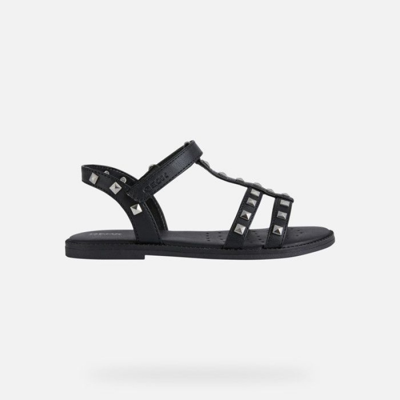 Geox Sandal Karly Sandale Dievcenske Čierne | 43205-RJOC