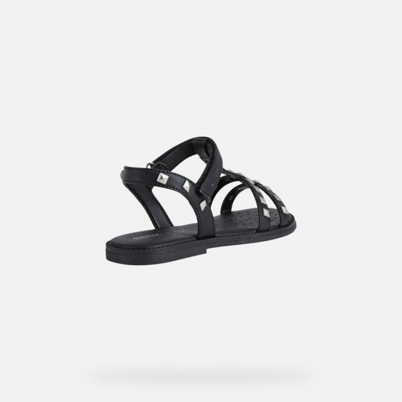 Geox Sandal Karly Sandale Dievcenske Čierne | 43205-RJOC