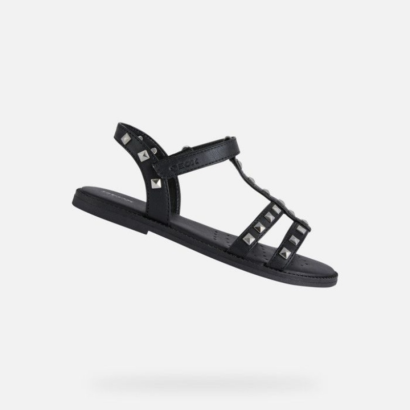 Geox Sandal Karly Sandale Dievcenske Čierne | 43205-RJOC