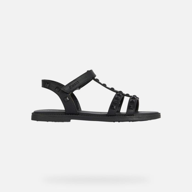 Geox Sandal Karly Sandale Dievcenske Čierne | 05293-HZSQ