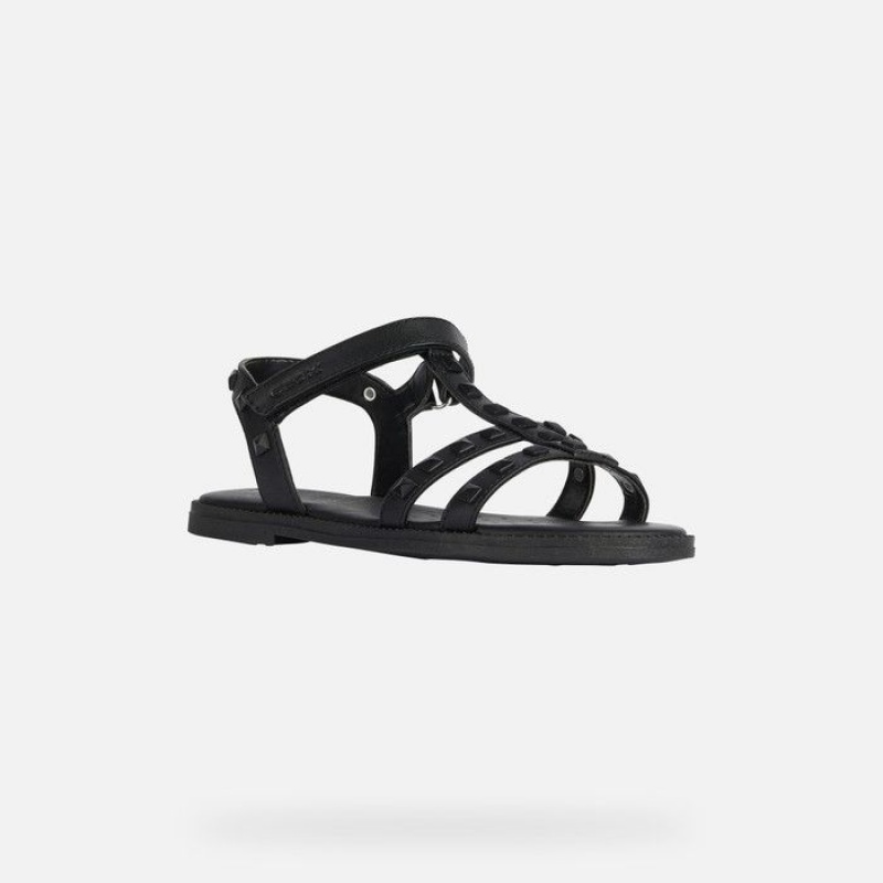 Geox Sandal Karly Sandale Dievcenske Čierne | 05293-HZSQ