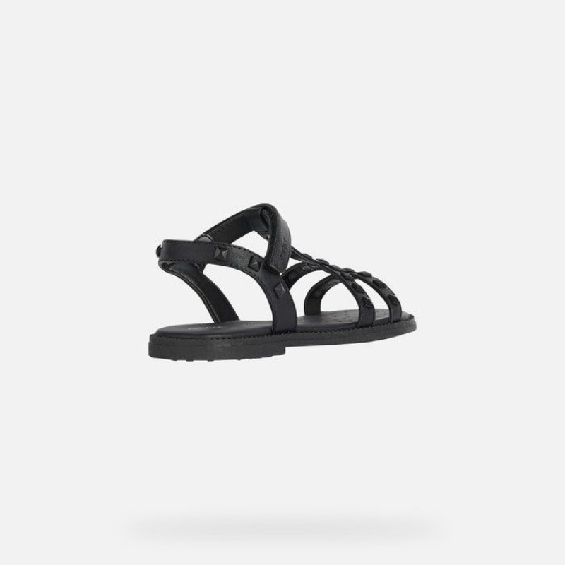 Geox Sandal Karly Sandale Dievcenske Čierne | 05293-HZSQ