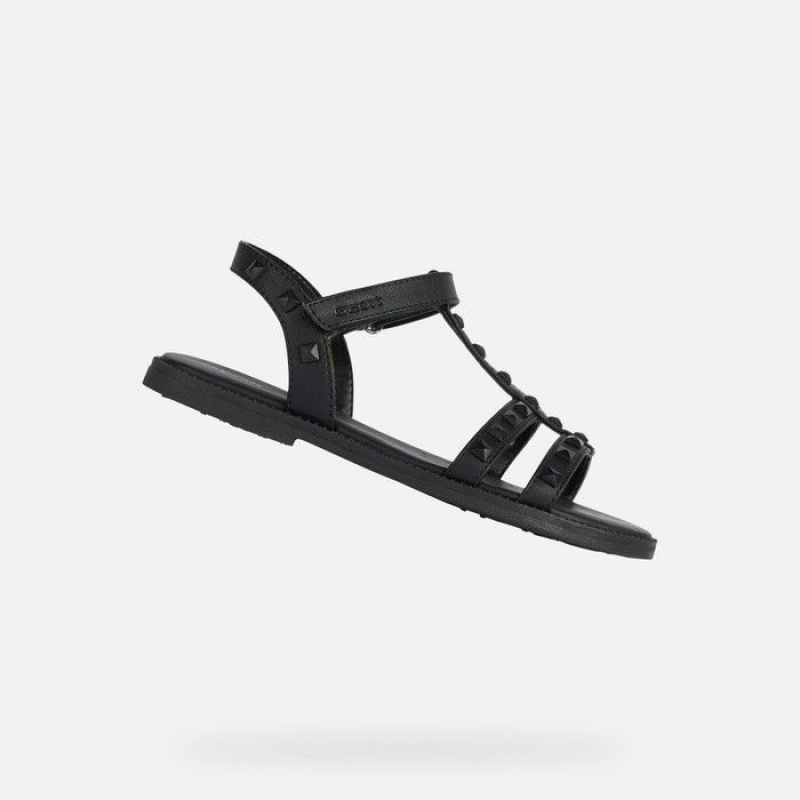 Geox Sandal Karly Sandale Dievcenske Čierne | 05293-HZSQ