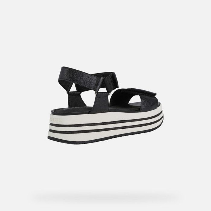 Geox Sandal Kency Sandale Damske Čierne | 17590-URES