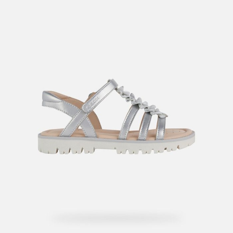 Geox Sandal Starblush Sandale Dievcenske Strieborne | 26847-BAXS